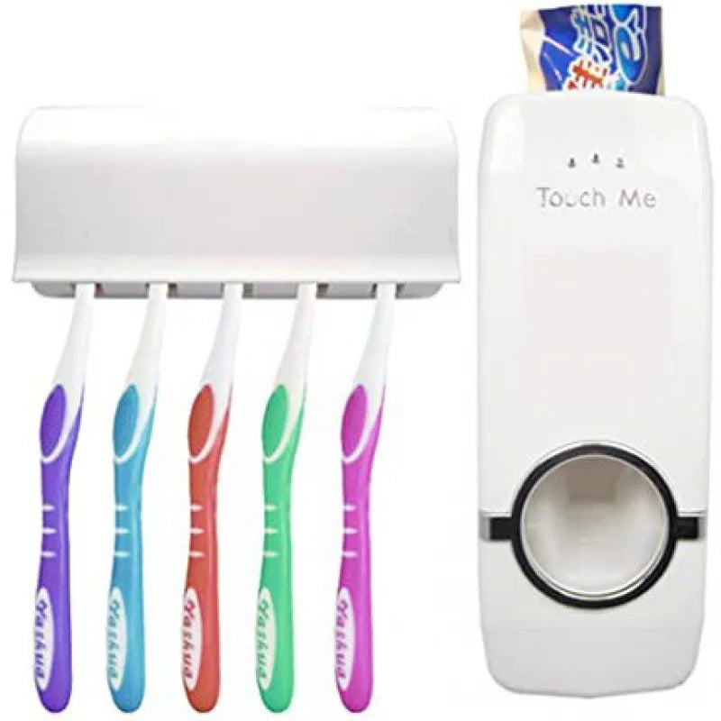 Dispenser Aplicador Automático de Pasta Creme Dental + Suporte para 5 escovas