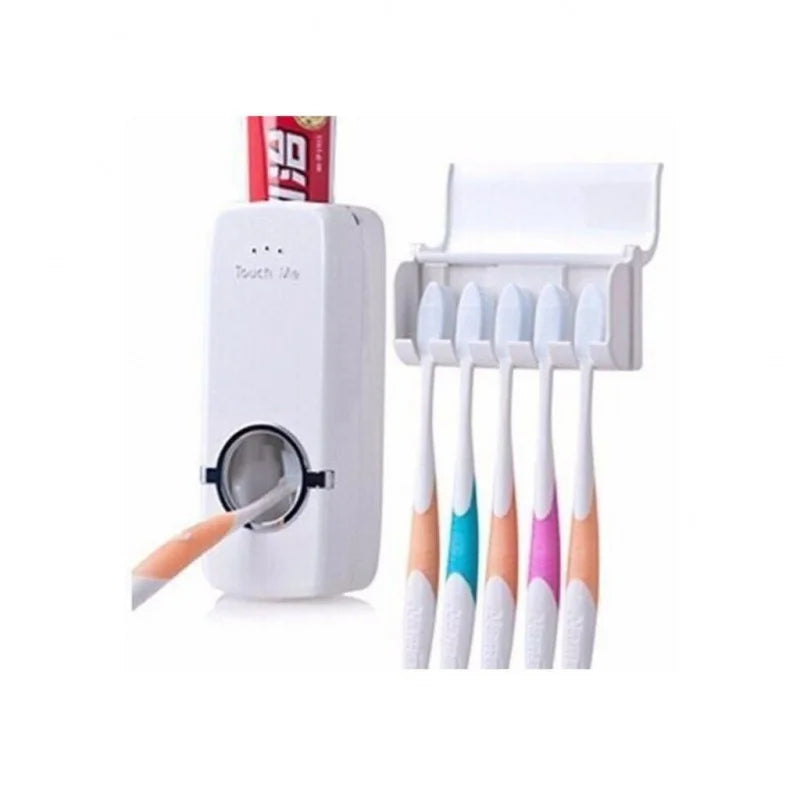 Dispenser Aplicador Automático de Pasta Creme Dental + Suporte para 5 escovas