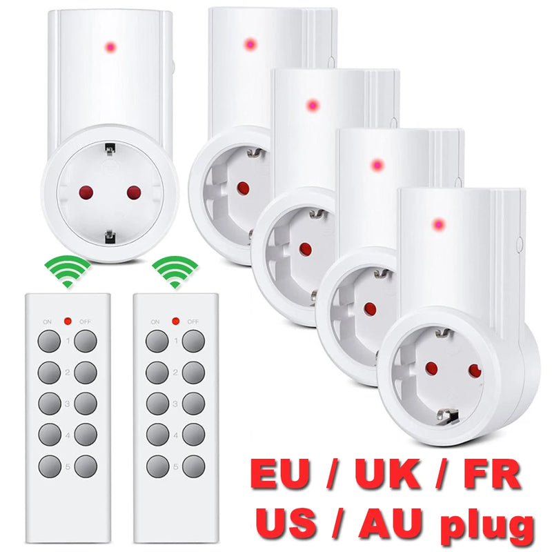 Sem fio inteligente controle remoto tomada de energia interruptor luz tomada  da ue com controle remoto