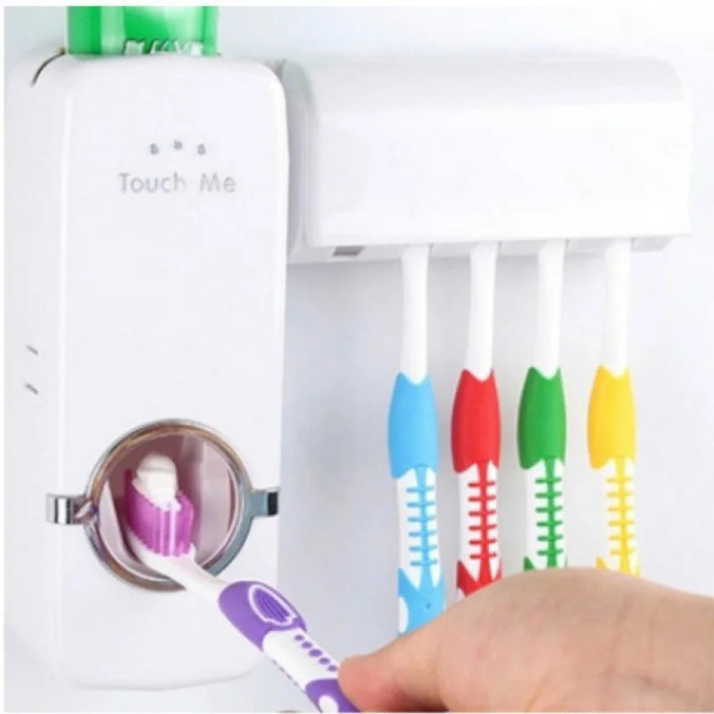 Dispenser Aplicador Automático de Pasta Creme Dental + Suporte para 5 escovas